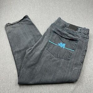 Mecca Faded Black Jeans Men's 43x29.5 Baggy Skater Y2K Wide Leg *STAINS*